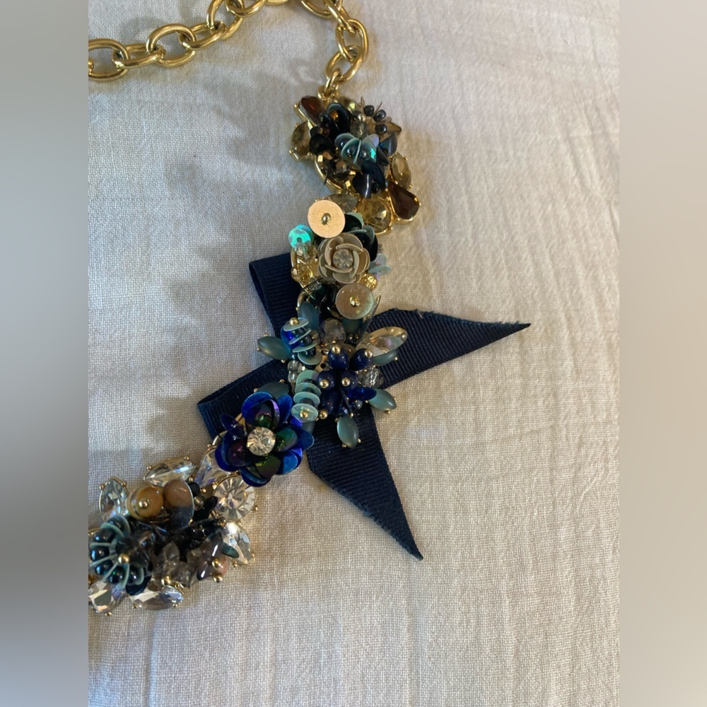 Talbots Sequins And Bow Statement Bib Necklace - image 4